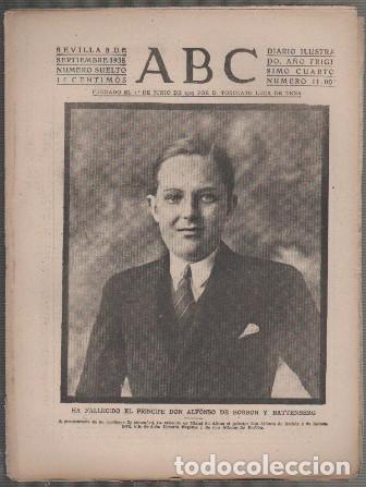 Coleccionismo de Revistas y Peri&oacute;dicos: PERIODICO ABC DE SEVILLA 8 DE SEPTIEMBRE DE 1938 N&ordm; 11005 - A-ABC-0557