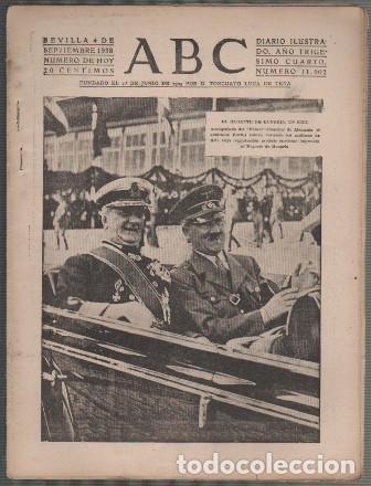 Coleccionismo de Revistas y Peri&oacute;dicos: PERIODICO ABC DE SEVILLA 4 DE SEPTIEMBRE DE 1938 N&ordm; 11002 - A-ABC-0559