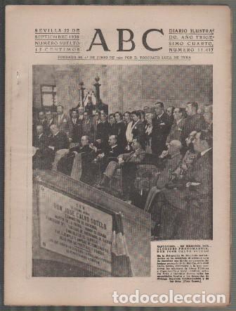 Coleccionismo de Revistas y Peri&oacute;dicos: PERIODICO ABC DE SEVILLA 22 DE SEPTIEMBRE DE 1938 N&ordm; 11017 - A-ABC-0563 ,2