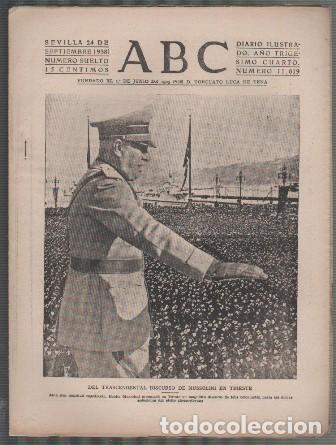 Coleccionismo de Revistas y Peri&oacute;dicos: PERIODICO ABC DE SEVILLA 24 DE SEPTIEMBRE DE 1938 N&ordm; 11019 - A-ABC-0564 ,2