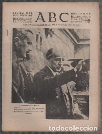 Coleccionismo de Revistas y Peri&oacute;dicos: PERIODICO ABC DE SEVILLA 25 DE SEPTIEMBRE DE 1938 N&ordm; 11020 - A-ABC-0564 ,2