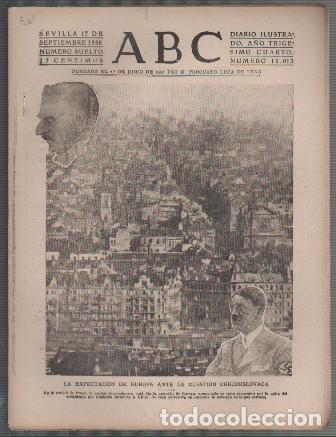 Coleccionismo de Revistas y Peri&oacute;dicos: PERIODICO ABC DE SEVILLA 13 DE SEPTIEMBRE DE 1938 N&ordm; 11018 - A-ABC-0567 ,2