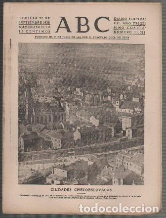 Coleccionismo de Revistas y Peri&oacute;dicos: PERIODICO ABC DE SEVILLA 27 DE SEPTIEMBRE DE 1938 N&ordm; 11021 - A-ABC-0571 ,2