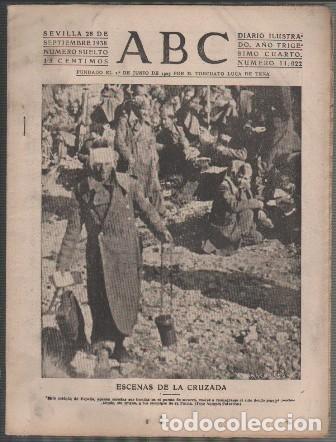 Coleccionismo de Revistas y Peri&oacute;dicos: PERIODICO ABC DE SEVILLA 28 DE SEPTIEMBRE DE 1938 N&ordm; 11022 - A-ABC-0572 ,2