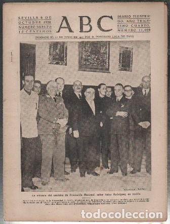 Coleccionismo de Revistas y Peri&oacute;dicos: PERIODICO ABC DE SEVILLA 6 DE OCTUBRE DE 1938 N&ordm; 11029 - A-ABC-0575
