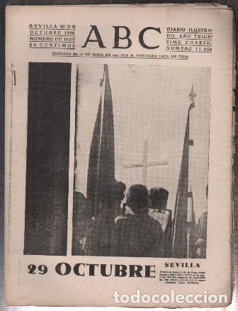 Coleccionismo de Revistas y Peri&oacute;dicos: PERIODICO ABC DE SEVILLA 30 DE OCTUBRE DE 1938 N&ordm; 11050 - A-ABC-0576 ,2