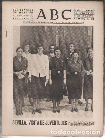 Coleccionismo de Revistas y Peri&oacute;dicos: PERIODICO ABC DE SEVILLA 20 DE OCTUBRE DE 1938 N&ordm; 11041 - A-ABC-0583 ,2