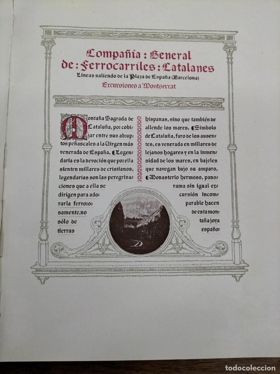 Sammeln von Zeitschriften und Zeitungen: COMPA&Ntilde;IA GENERAL FERROCARRILES CATALANES EXCURSIONES MONTSERRAT SALIDA PLAZA ESPA&Ntilde;A 3 HOJA A&Ntilde;O 1924