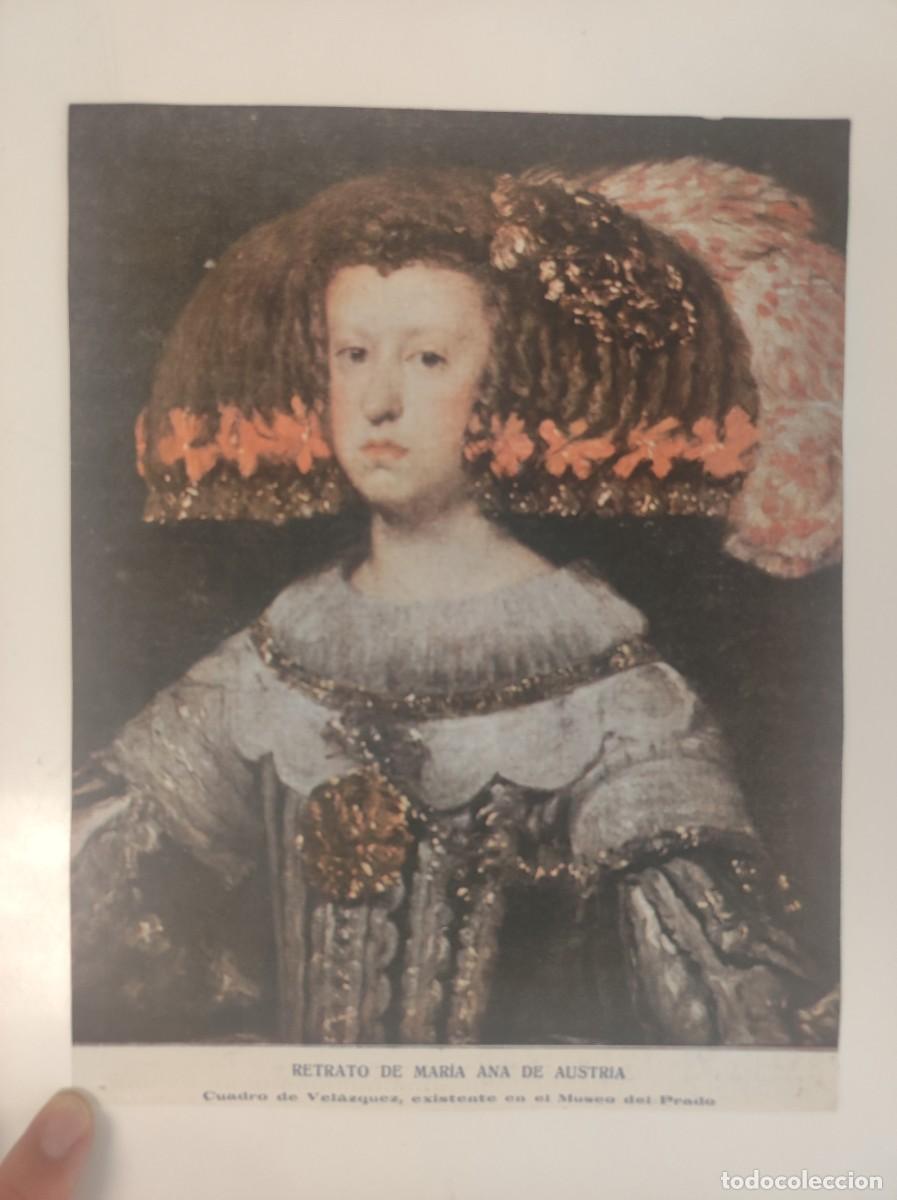 Coleccionismo de Revistas y Peri&oacute;dicos: HOJA REVISTA ORIGINAL CIRCA 1914. RETRATO MARIA ANA DE AUSTRIA, POR VELAZQUEZ