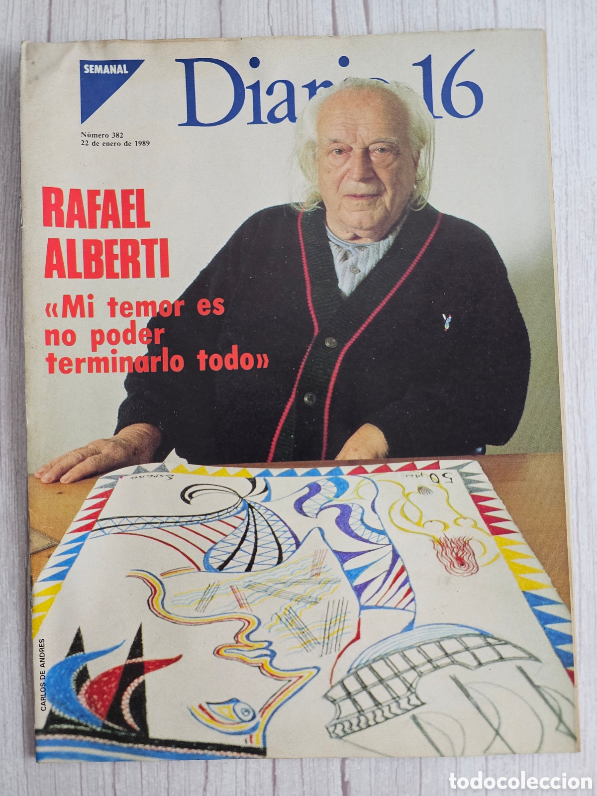 Coleccionismo de Revistas y Peri&oacute;dicos: REVISTA DIARIO 16 382 1989 RAFAEL ALBERTI. TOM CRUISE, MANUEL PI&Ntilde;A