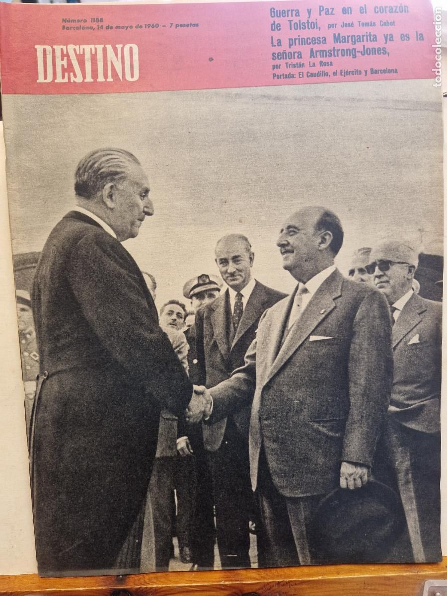 Coleccionismo de Revistas y Peri&oacute;dicos: REVISTA DESTINO. GUERRA Y PAZ EN EL CORAZON DE TOLSTOI. BARCELONA 14 DE MAYO DE 1960
