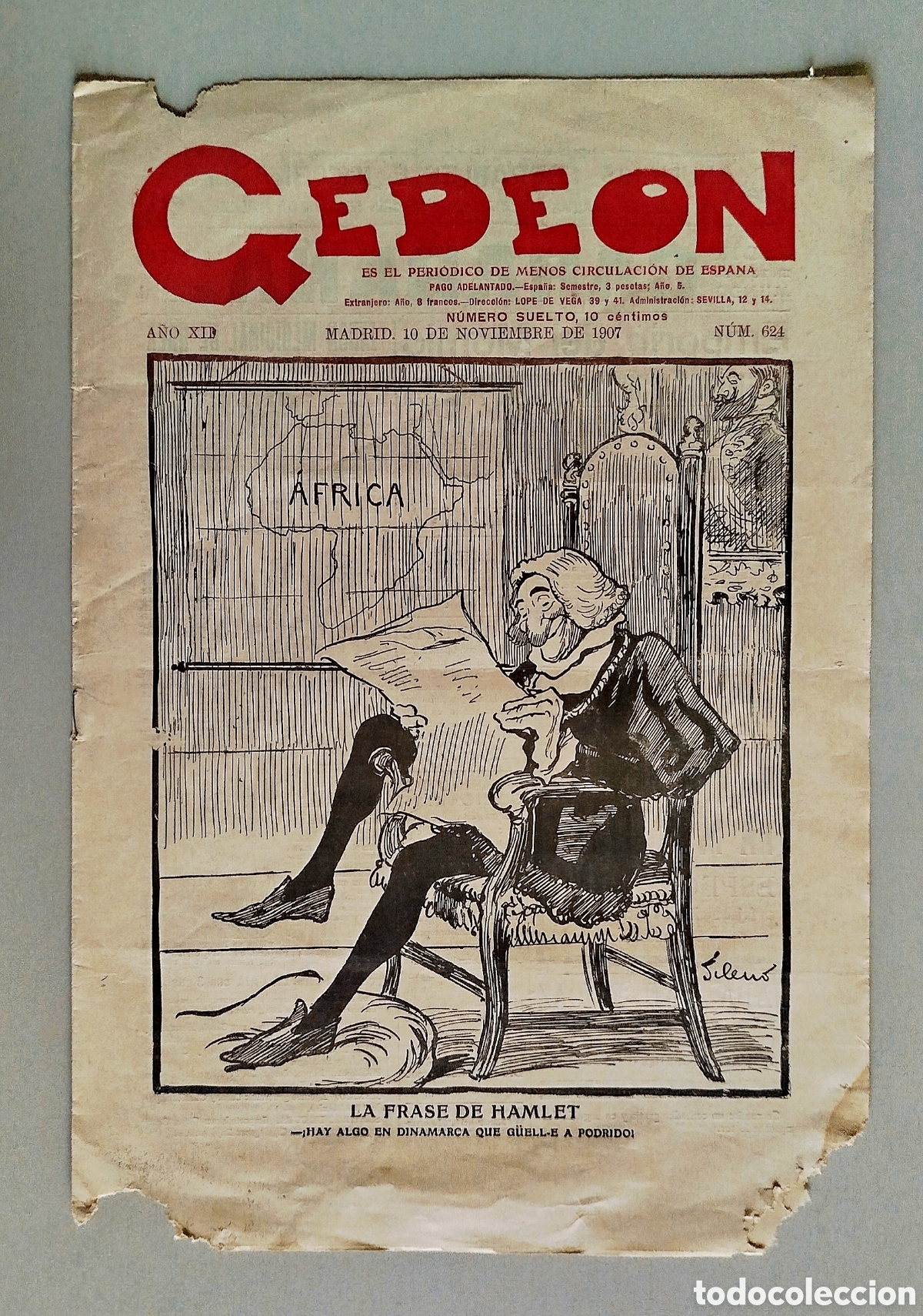 Collectionnisme de Revues et Journaux: Peri&oacute;dico GEDE&Oacute;N n&deg; 624. Madrid, 10 noviembre 1907