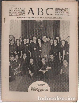 Coleccionismo de Revistas y Peri&oacute;dicos: PERIODICO ABC DE SEVILLA 4 DE NOVIEMBRE DE 1938 N&ordm; 11054 - A-ABC-0607