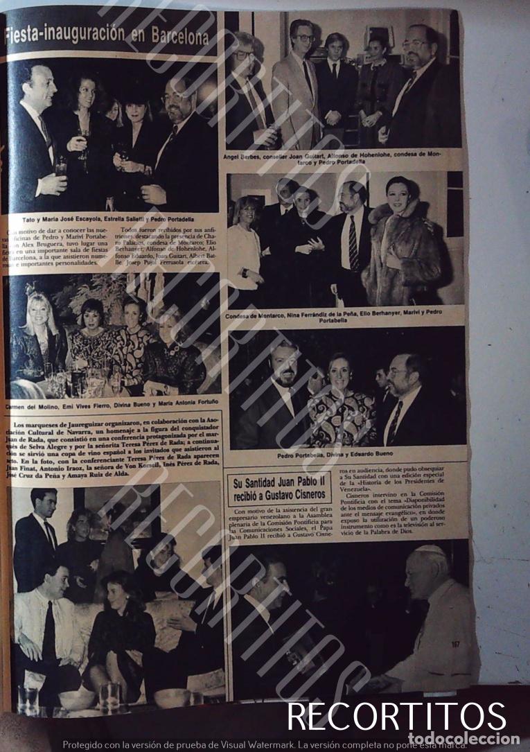 Colecionismo de Revistas e Jornais: MARIA JOSE ESCAYOLA CONDESA DE MONTARCO ELIO BERHANYER GUSTAVO CISNEROS PAPA
