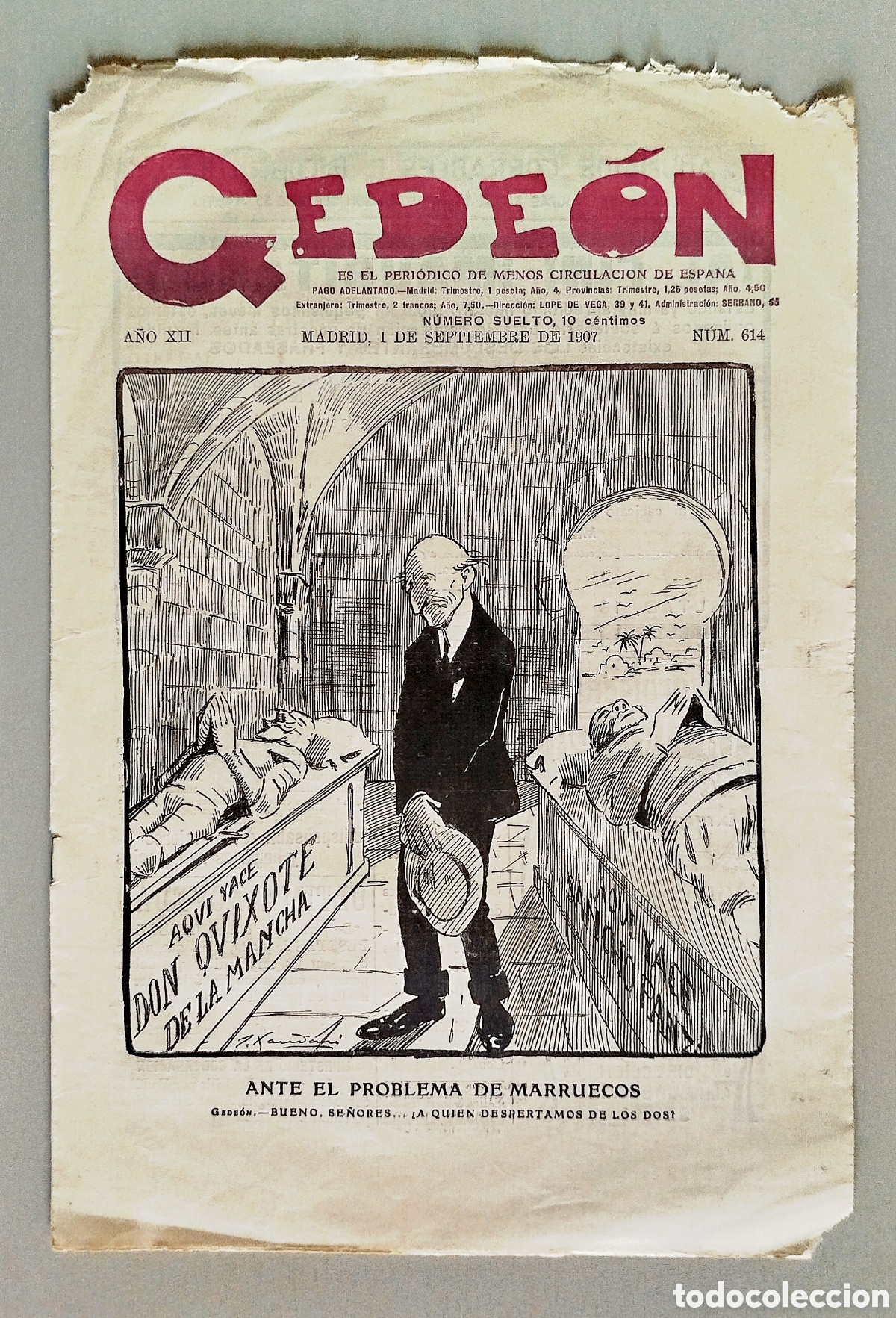 Coleccionismo de revistas y peri&oacute;dicos: Peri&oacute;dico GEDE&Oacute;N n&deg; 614. Madrid, 1 septiembre 1907