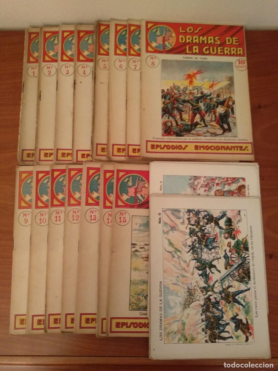 Collectionnisme de Revues et Journaux: Lote de 15 REVISTAS ( n&deg; 1 al 15) LOS DRAMAS DE LA GUERRA y de sus correspondientes 15 L&Aacute;MINAS