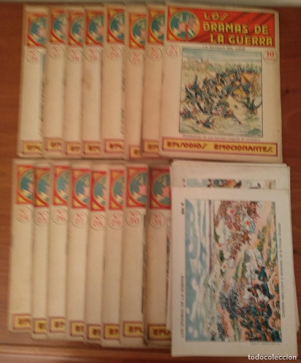 Coleccionismo de Revistas y Peri&oacute;dicos: Lote de 15 REVISTAS ( n&deg; 16 al 31) LOS DRAMAS DE LA GUERRA y de sus correspondientes 15 L&Aacute;MINAS