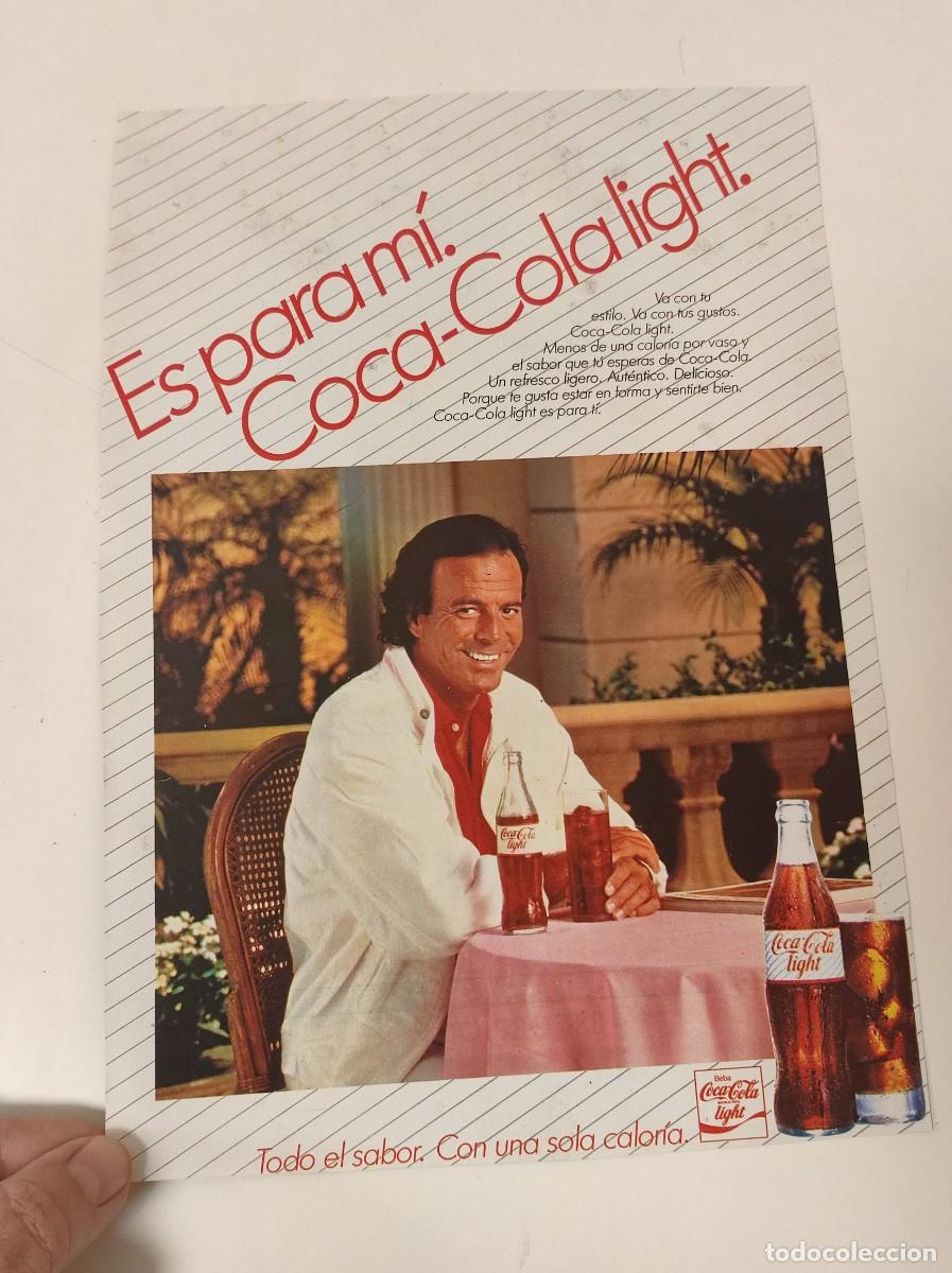 Coleccionismo de Revistas y Peri&oacute;dicos: HOJA PUBLICIDAD REVISTA ORIGINAL VINTAGE. COCA COLA LIGHT JULIO IGLESIAS