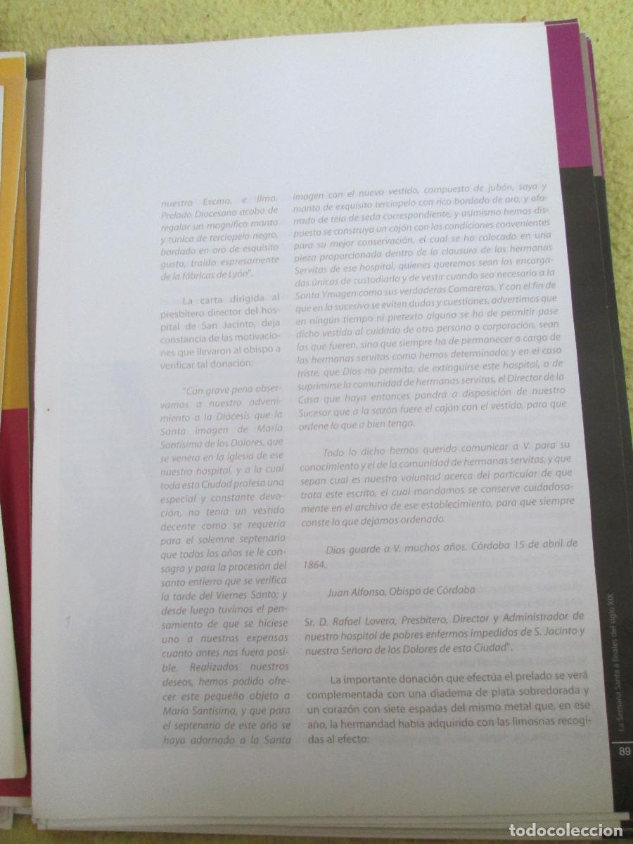 Collectionnisme de Revues et Journaux: ENTRE LA HISTORIA Y EL RECUERDO. SEMANA SANTA DE C&Oacute;RDOBA Y PROVINCIA - 89