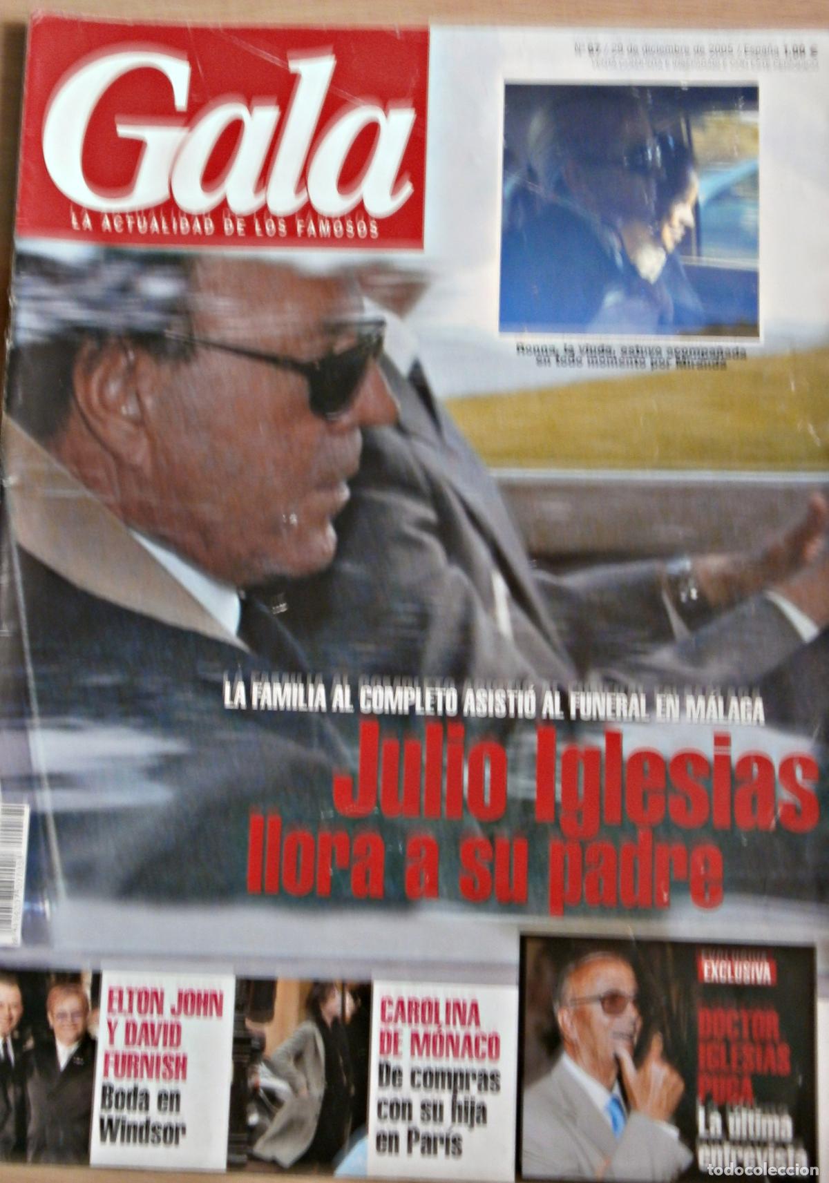 Coleccionismo de revistas y peri&oacute;dicos: REVISTA GALA-JULIO IGLESIAS LLORA A SU PADRE
