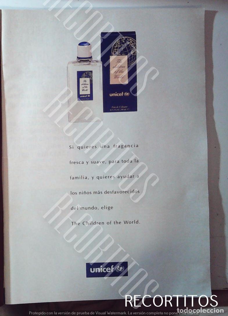 Collectionnisme de Revues et Journaux: unicef fragancia the fragance anuncio publicidad espa&ntilde;a
