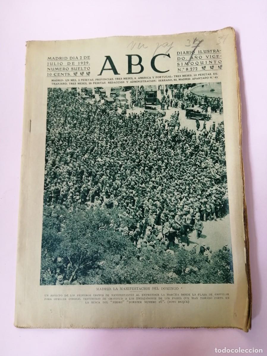Coleccionismo de Revistas y Peri&oacute;dicos: ABC 2 JULIO 1929. MANIFESTACION EN MADRID
