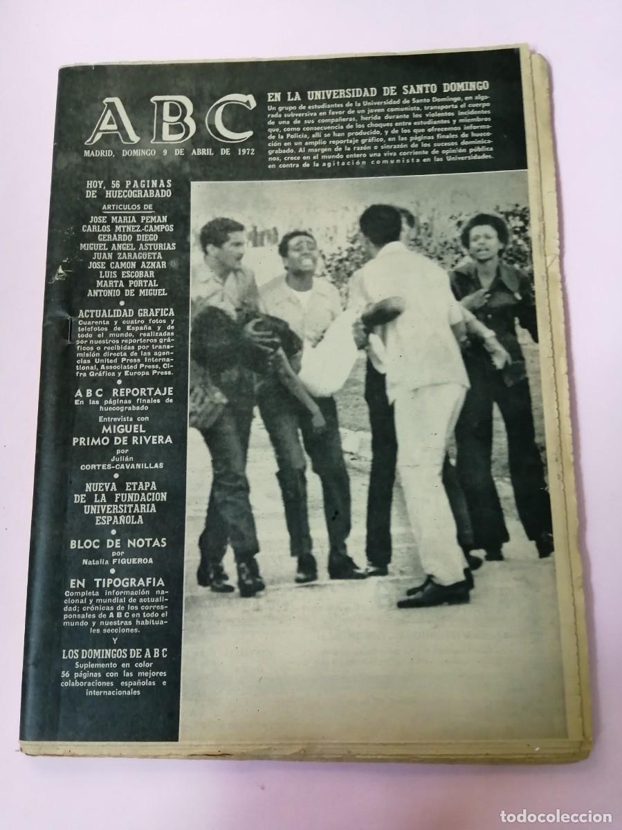 Coleccionismo de Revistas y Peri&oacute;dicos: ABC 9 ABRIL 1972. EN LA UNIVERSIDAD DE SANTO DOMINGO