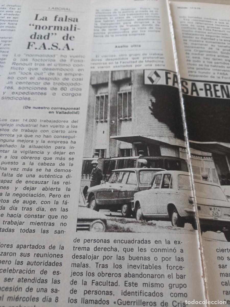 Coleccionismo de Revistas y Peri&oacute;dicos: FALSA NORMALIDAD EN FASA-RENAULT DE VALLADOLID . REVISTA MUNDO MAYO 1975