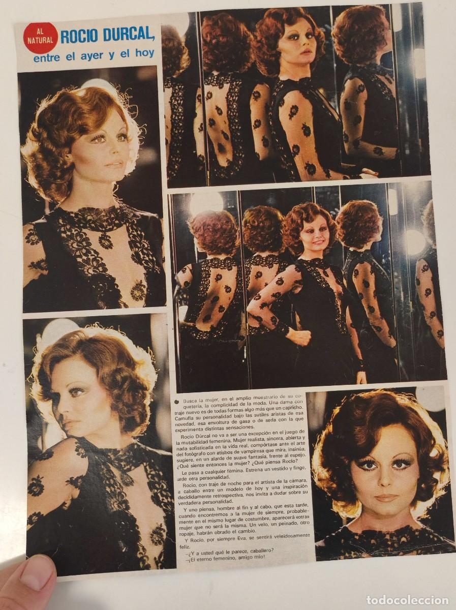 Coleccionismo de Revistas y Peri&oacute;dicos: HOJA REVISTA ORIGINAL VINTAGE. ROCIO DURCAL, TRAJE NEGRO CON TRANSPARENCIAS