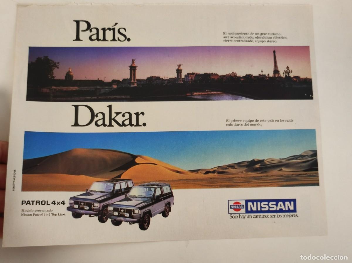 Coleccionismo de Revistas y Peri&oacute;dicos: HOJA PUBLICIDAD REVISTA ORIGINAL A&Ntilde;OS 80-90. PARIS DAKAR, NISSAN PATROL 4X4