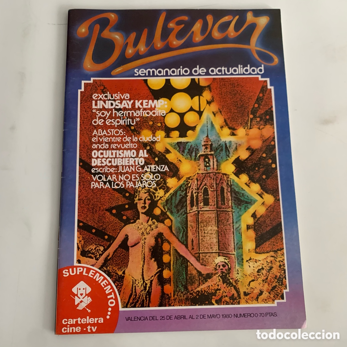 Collezionismo di Riviste e Giornali: REVISTA SEMANARIO DE ACTUALIDAD BULEVAR VALENCIA N&ordm; 0 DE 1980 OCULTISMO RAIMON LINDSAY KEMP