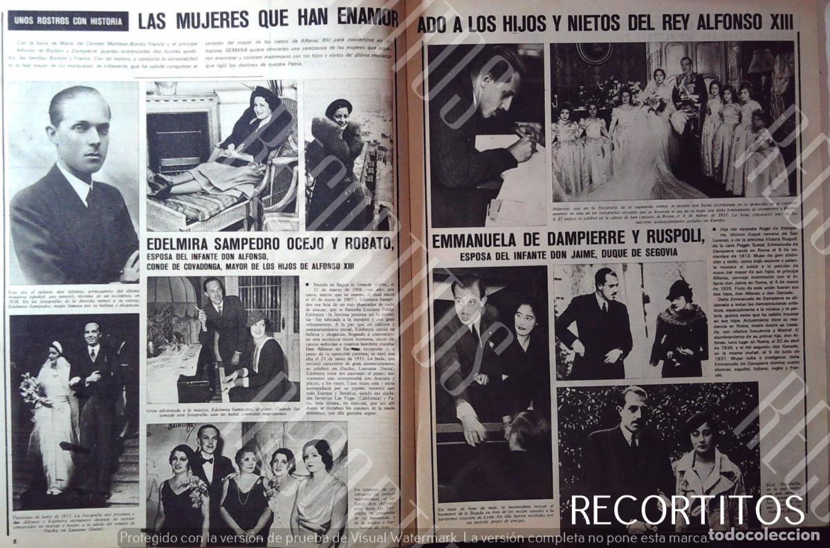 Coleccionismo de revistas y peri&oacute;dicos: EMMANUELA DAMPIERRE ALFONSO XIII EDELMIRA SAMPEDRO OCEJO Y ROBATO MARIA DE LAS MERCEDES DE BORBON