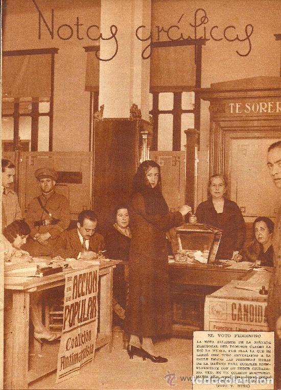 Coleccionismo de revistas y peri&oacute;dicos: * FEMINISMO * ELECCIONES * El voto femenino, jornada electoral en Madrid - 1933