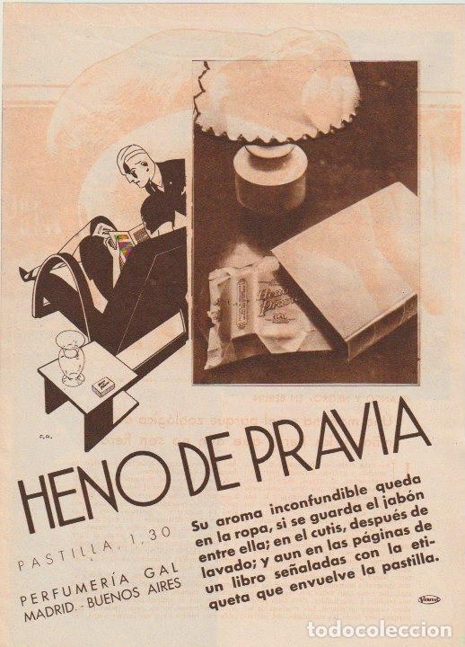 Coleccionismo de revistas y peri&oacute;dicos: Publicidad jab&oacute;n Heno de Pravia -1933