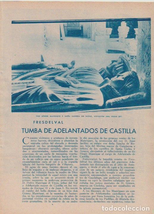 Coleccionismo de revistas y peri&oacute;dicos: Fresdelval : tumba de adelantados de Castilla / Te&oacute;filo Lopez Mata - 1933
