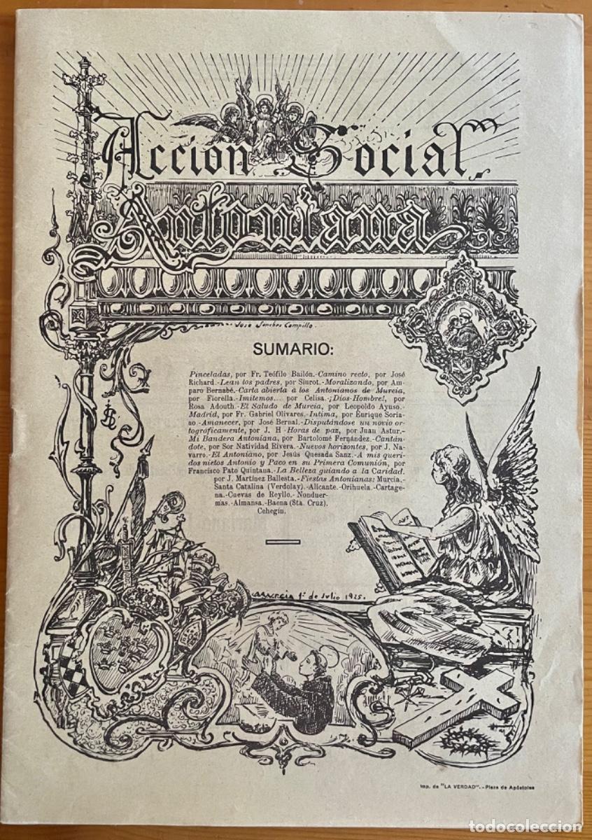 Sammeln von Zeitschriften und Zeitungen: MURCIA- REVISTA ACCION SOCIAL- NUMEROS 11 - 12- A&Ntilde;O 1925