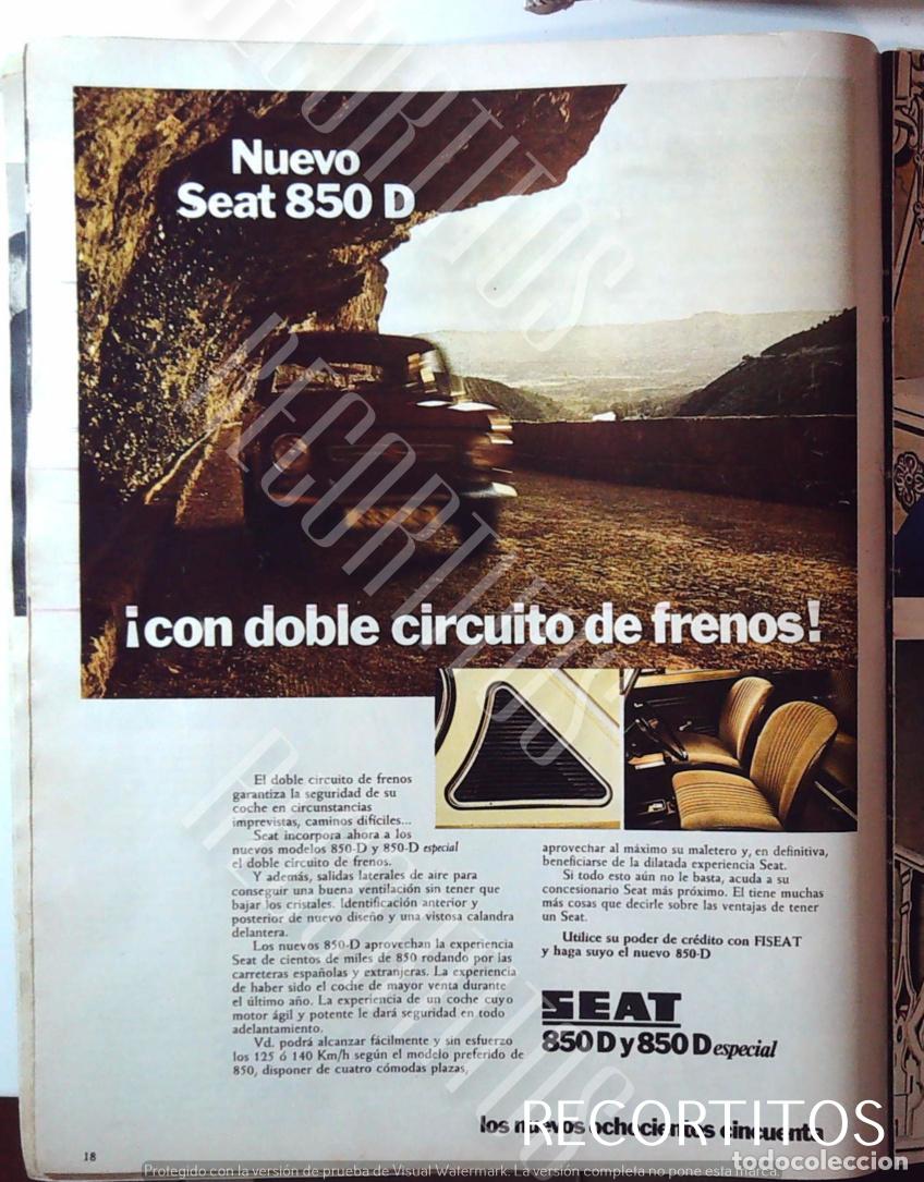 Coleccionismo de revistas y peri&oacute;dicos: SEAT 850 D anuncio publicidad