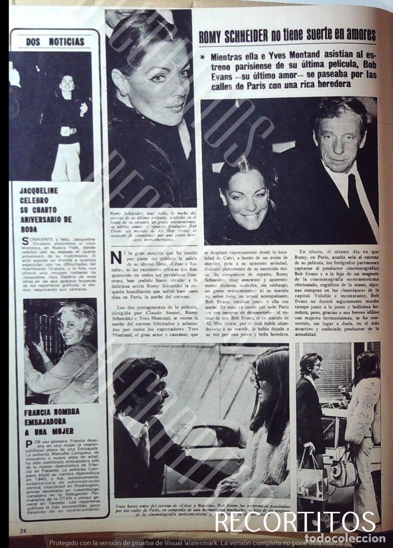 Colecionismo de Revistas e Jornais: YVES MONTAND ROMY SCHNEIDER BOB EVANS JACQUELINE KENNEDY