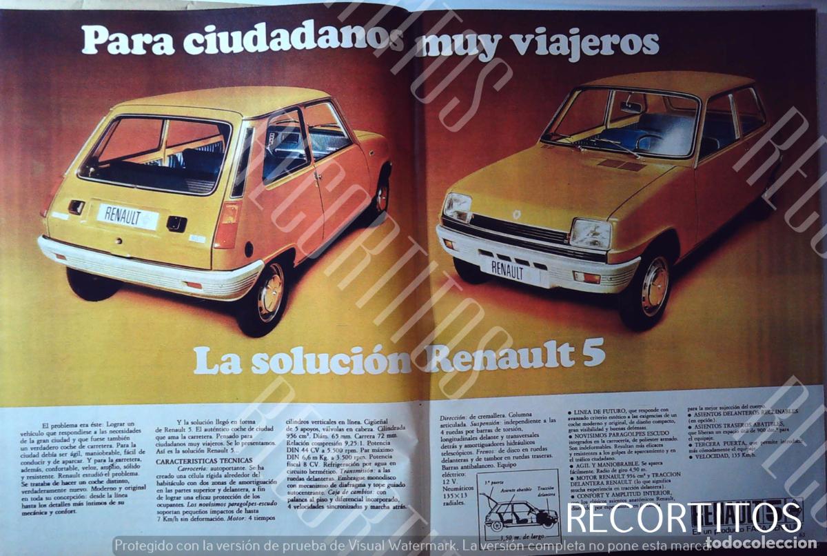 Coleccionismo de Revistas y Peri&oacute;dicos: RENAULT 5 ANUNCIO PUBLICIDAD