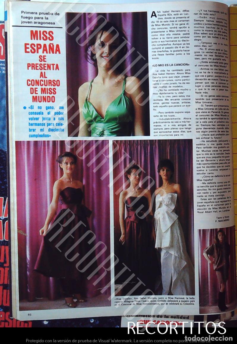Collectionnisme de Revues et Journaux: ANA ISABEL HERRERO MISS ESPA&Ntilde;A MUNDO 82 MILAGROS PEREZ CASTRO MISS NACIONAL