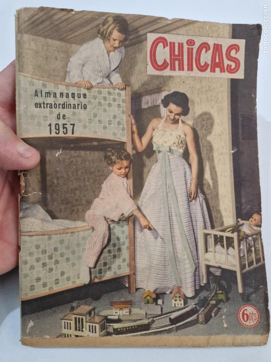 Coleccionismo de Revistas y Peri&oacute;dicos: ANTIGUA REVISTA POR Y PARA LA MUJER CHICAS ALMANAQUE EXTRAORDINARIO DE 1957