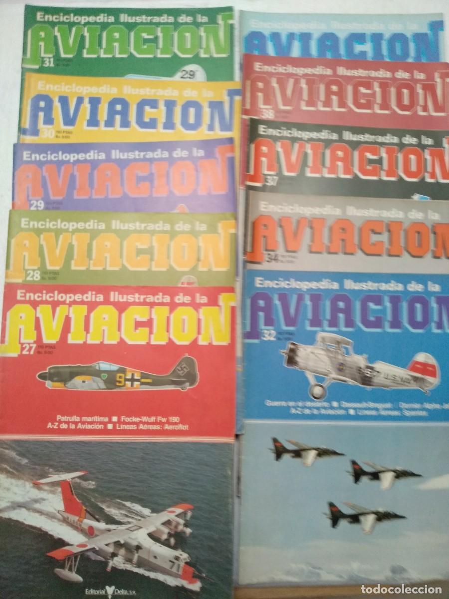 Coleccionismo de revistas y peri&oacute;dicos: 10 fasciculos ENCICLOPEDIA ILUSTRADA DE LA AVIACI&Oacute;N n&ordm; 27 a 32 y 34,37,38, 39