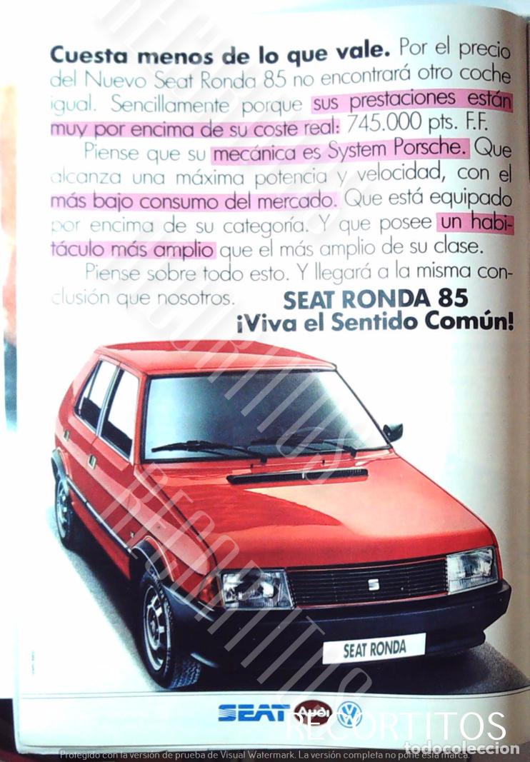 Coleccionismo de revistas y peri&oacute;dicos: SEATA RONDA 85 ANUNCIO PUBLICIDAD