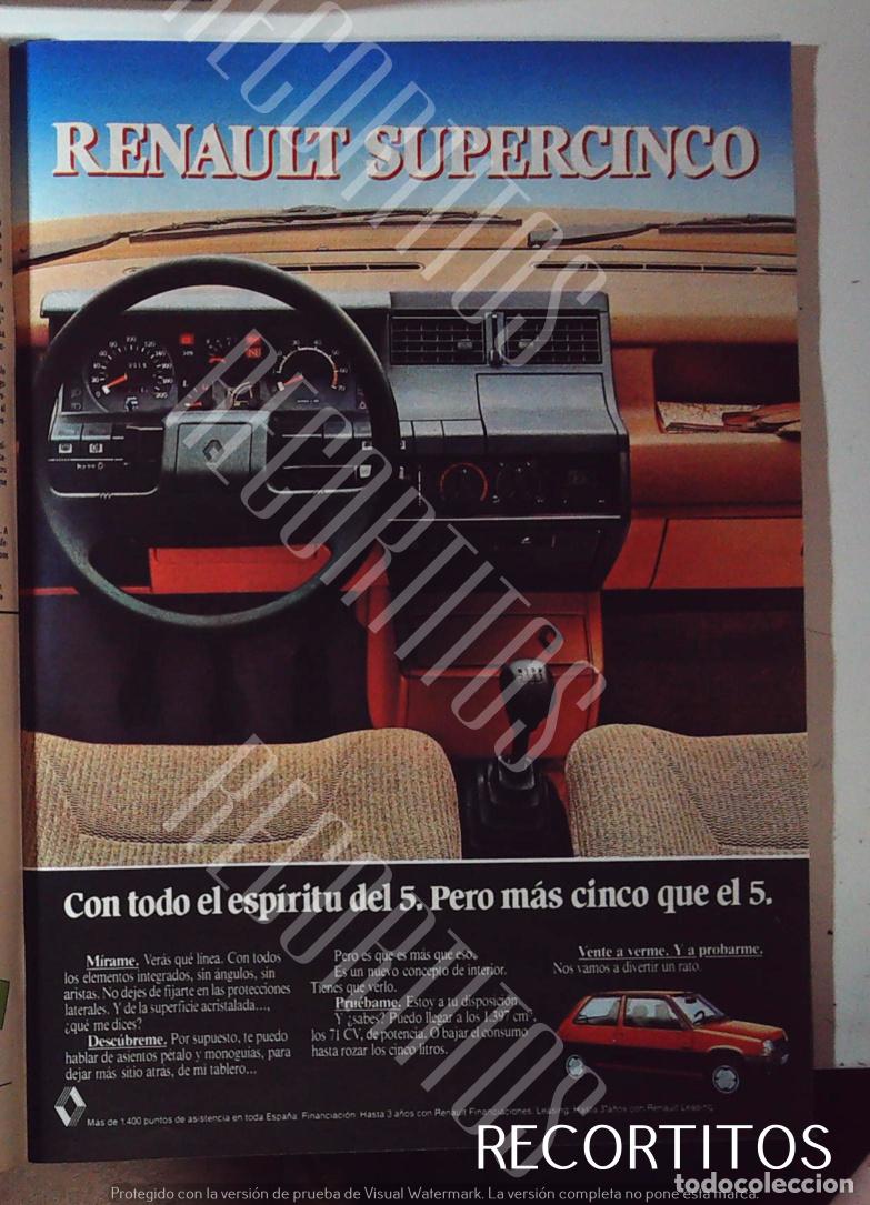 Coleccionismo de Revistas y Peri&oacute;dicos: RENAULT SUPERCINCO SUPER 5 ANUNCIO PUBLICIDAD