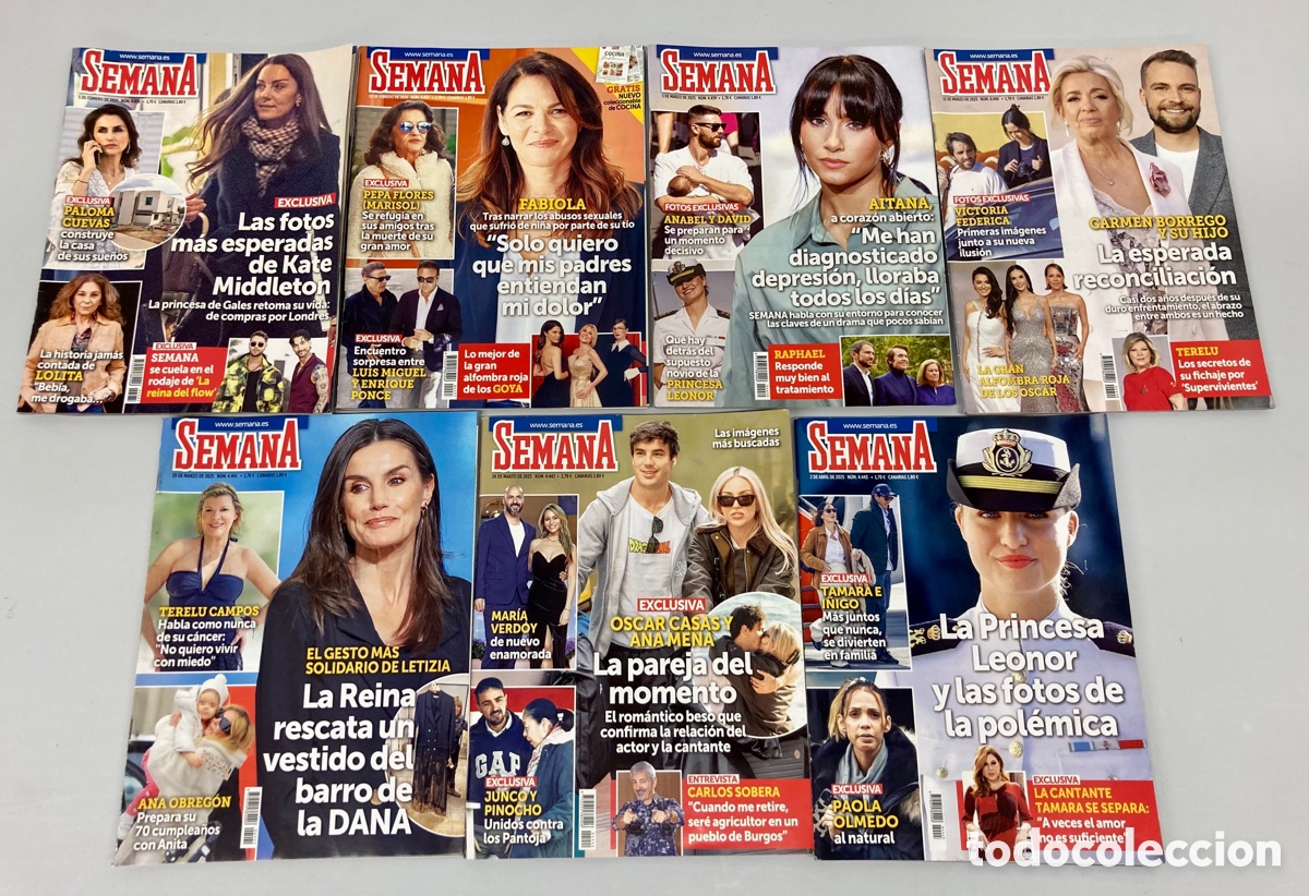 Coleccionismo de Revistas y Peri&oacute;dicos: Revistas SEMANA. Lote de Siete. - A&Ntilde;O 2025 -