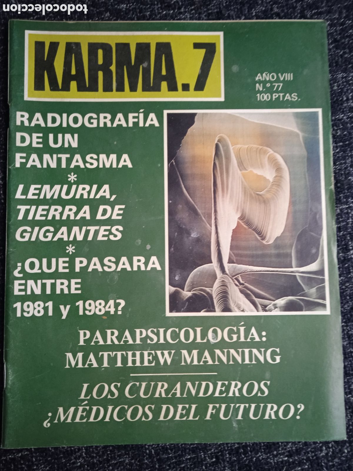 Coleccionismo de revistas y peri&oacute;dicos: KARMA 7 N&ordm; 77 PARAPSICOLOGIA, OVNIS, ESPIRITISMO, ASTROLOGIA, MAGIA