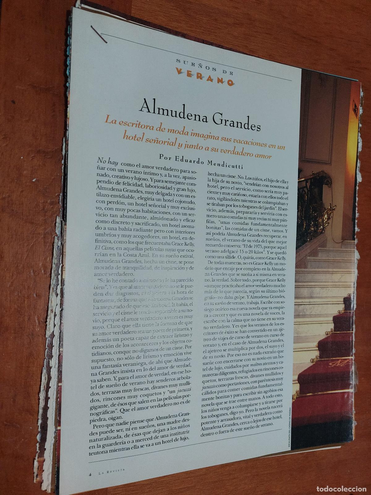 Sammeln von Zeitschriften und Zeitungen: ALMUDENA GRANDES. 2 P&Aacute;GINAS. ART&Iacute;CULO EXTRAIDO DE UNA REVISTA. GRAPA. COMPLETO