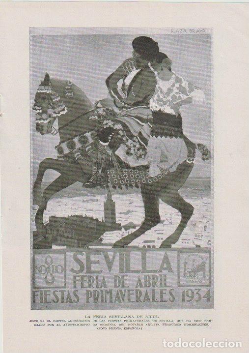 Coleccionismo de Revistas y Peri&oacute;dicos: * SEVILLA * Cartel de la Feria de abril original de Francisco Hohenleiter -1933