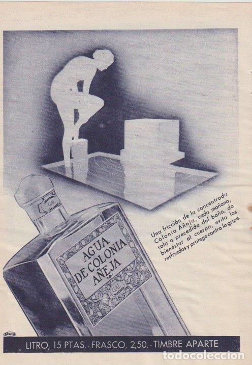 Coleccionismo de revistas y peri&oacute;dicos: Publicidad cosm&eacute;tica: agua de colonia A&ntilde;eja -1933