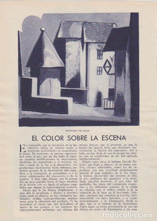 Coleccionismo de revistas y peri&oacute;dicos: * ESCENOGRAF&Iacute;A * TEATRO * El color sobre la escena / Jos&eacute; Alsina -1933